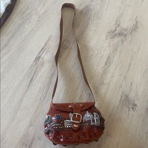 Hand decorated small Italian cross body purse